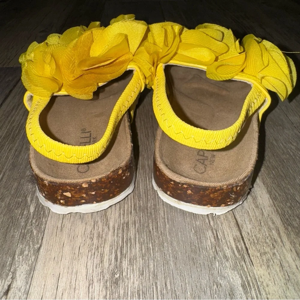 Capelli of New York Yellow Floral Kids Sandals